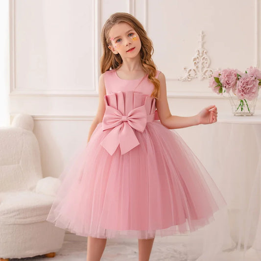 Blue Green Girls Wedding Kids Cute Birthday Party Tutu Dresses for Girls 4-14 Years Old Sleeveless